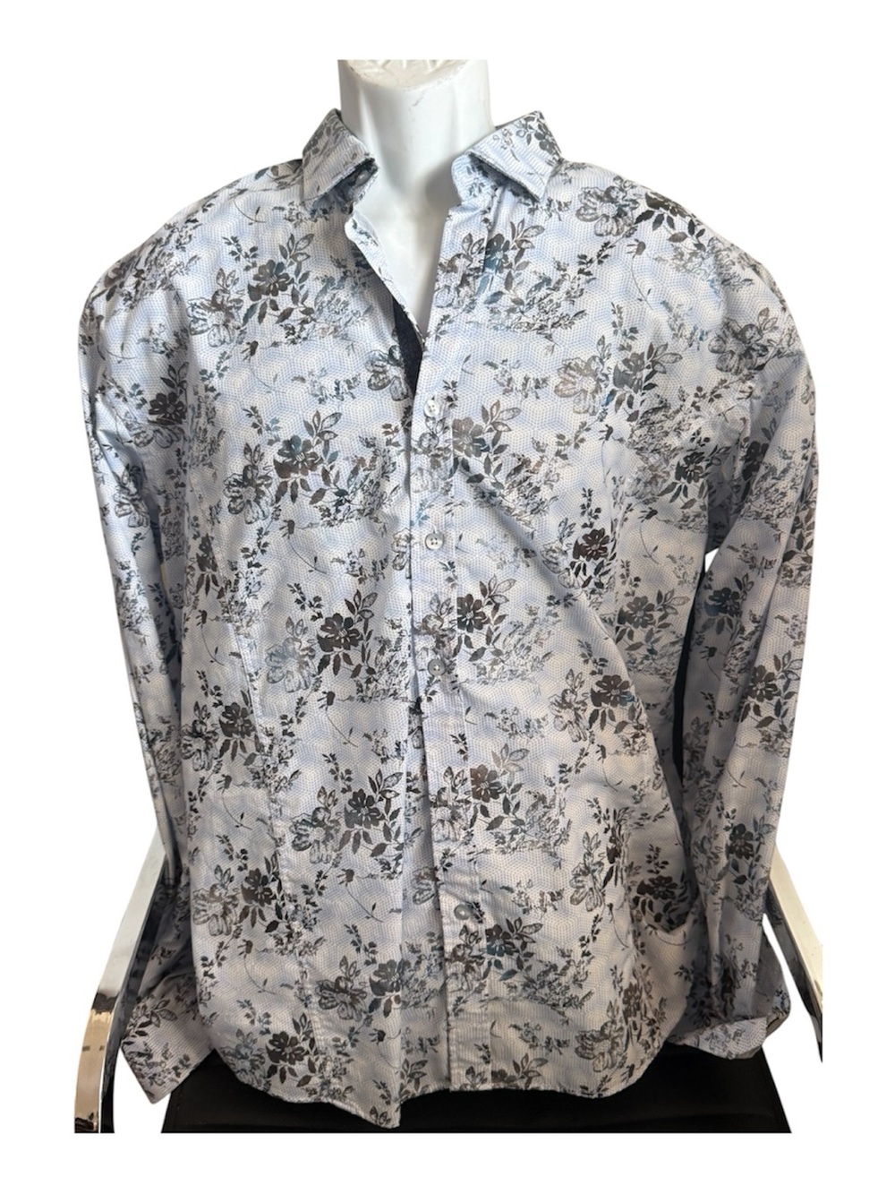 English Laundry Men’s XL Floral Button Down Shirt Buckle Classic Fit Long Sleeve